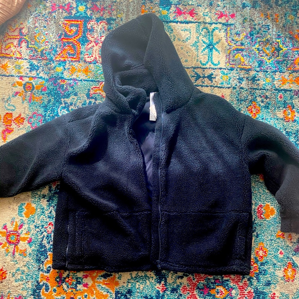 Rich Black Teddy Bear Fleece Jacket 3x